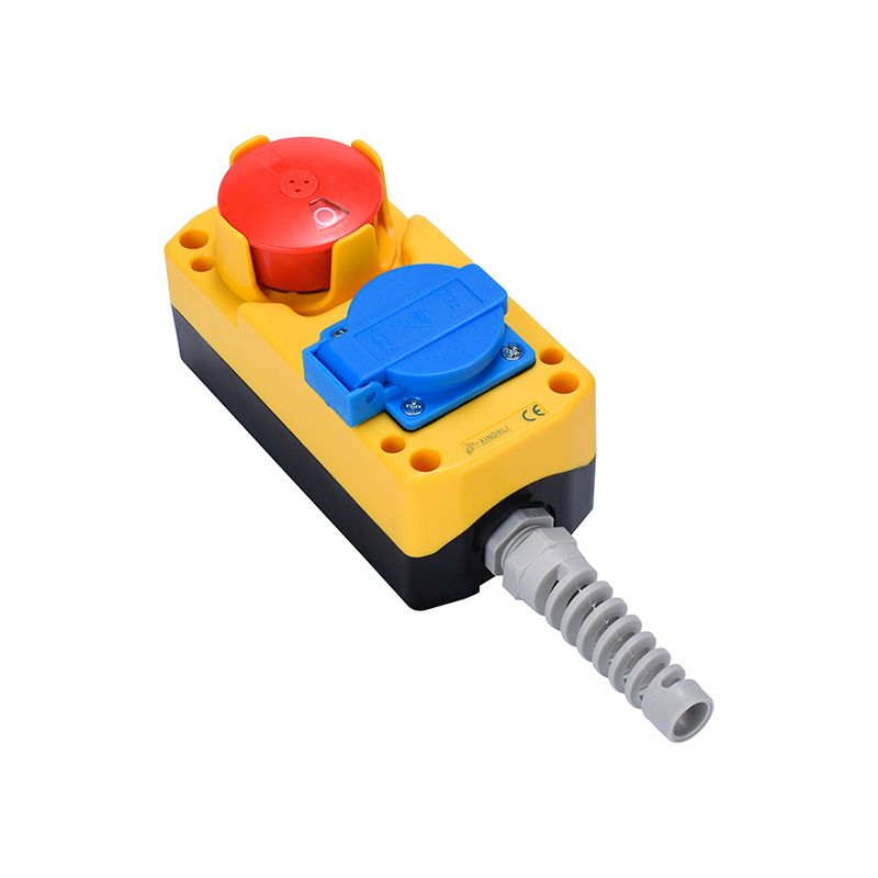 2 holes plastic electric switch socket ip65 industrial socket push button box XDL85-JB281F