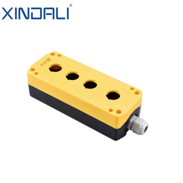 IP65 Waterproof 4 Holes Yellow Empty Plastic Push Button Enclosures XDL7-JB04P Control Station