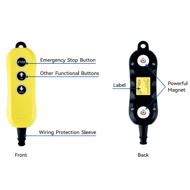 XDL12-F21-S3 IP65 Industrial 3 Holes Control Box Flush Push Button 24V Electronic Control Switch for Crane Hoist without Wire