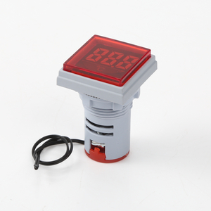 AD22-22FSC 22MM Square Tempermeter Voltage Meter Indicator pilot Light Display 220V Led ammeter Indicator