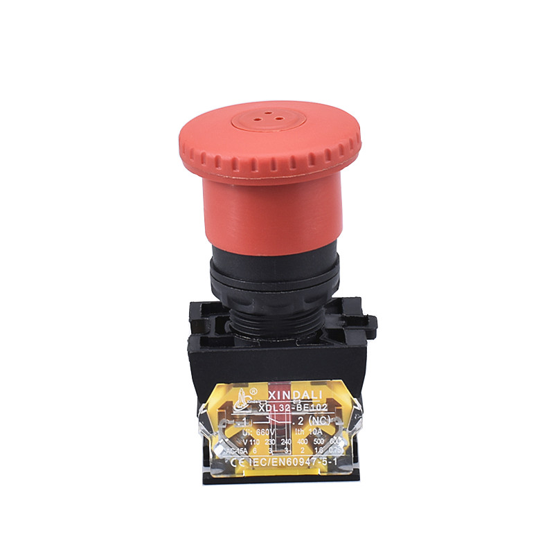 40mm red mushroom head electric push pull button switch XDL32-ET42