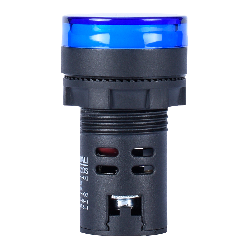 Blue AD22-22DS Indicator Light 22mm AC/DC 110V 20mA LED Flush Panel Mount Flashing Alarm for Electrical Control Panel