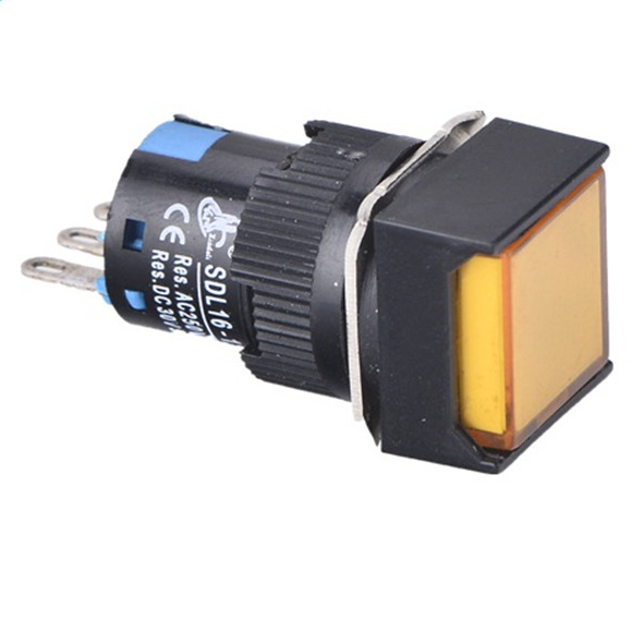 XDL16-11F Industrial Self Return Locking Square Electric Push Button Switch with Led Light Red Green