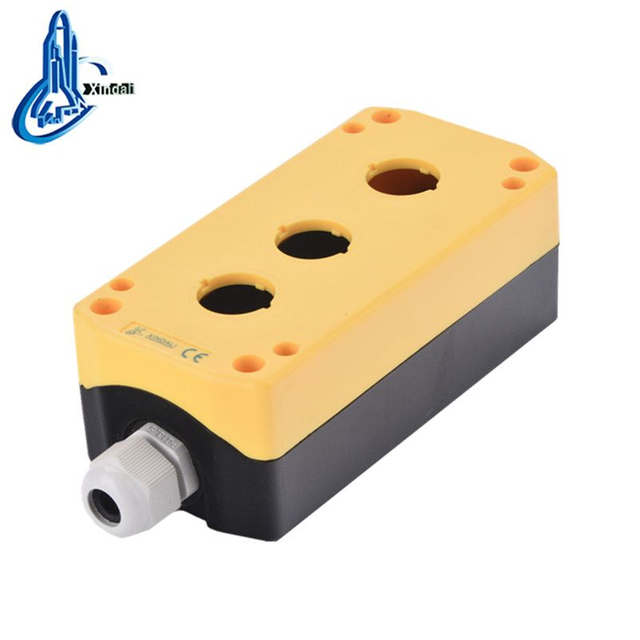 IP65 Waterproof 3 Holes Yellow Empty Plastic Push Button Enclosures XDL7-JB03P