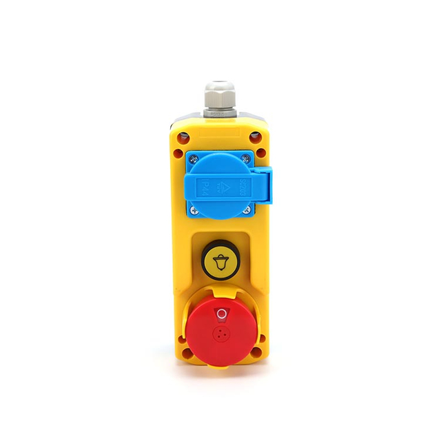 Control box E-stop buttons remote control switch with european socket 3 holes push-pull XDL85-JB381P