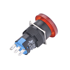XDL16-11MD 220v 16mm LED Indicator Lights Red Mushroom Emergency Stop Push Button Switch
