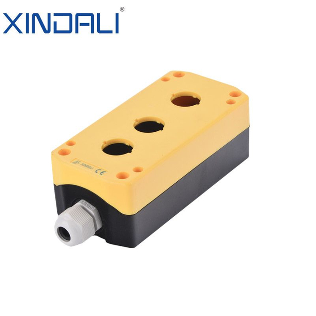 IP65 Waterproof 3 Holes Yellow Empty Plastic Push Button Enclosures XDL7-JB03P