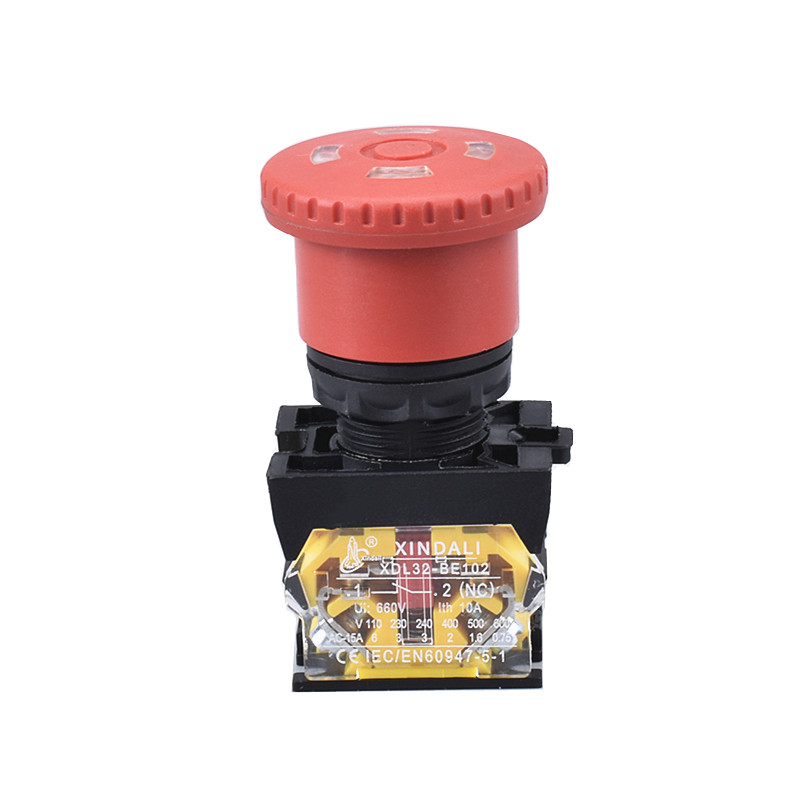 ip68 waterproof emergency stop pushbutton switches with windows XDL32-ETB542