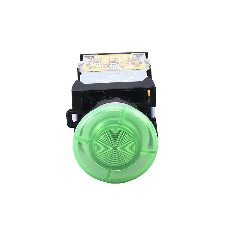 green led indicator light mushroom push button switch with lamp XDL32-CWC31