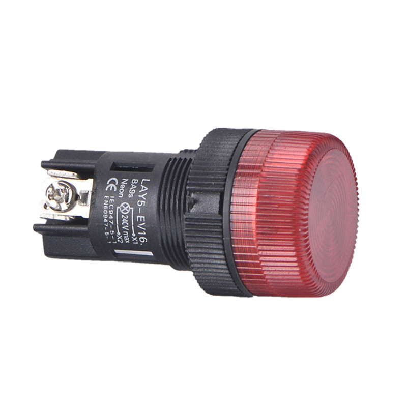 22mm plastic neon lamp push button indicator switch LAY5-EV444